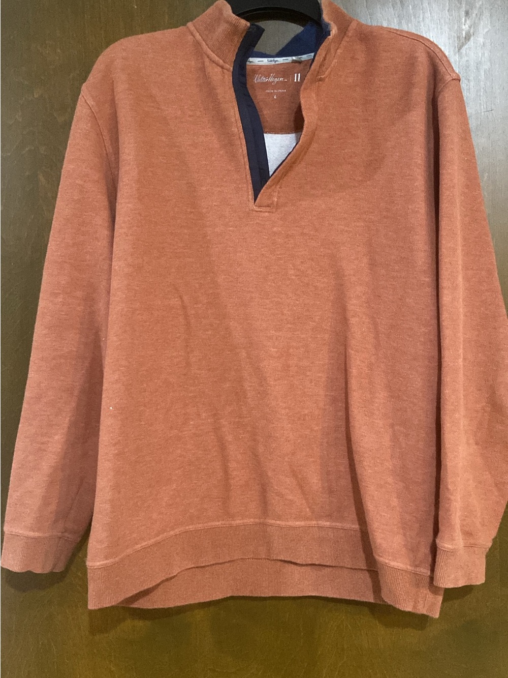 Walter Hagan Men's Half-Zip Pullover Sweater in Rust